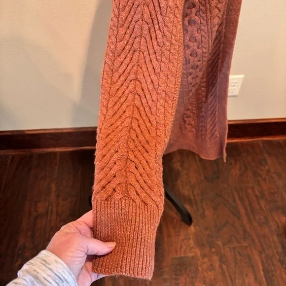 Nili Lotan x Target Open Front Cable Knit Cardigan Rusty Orange, Small - Picture 6 of 14